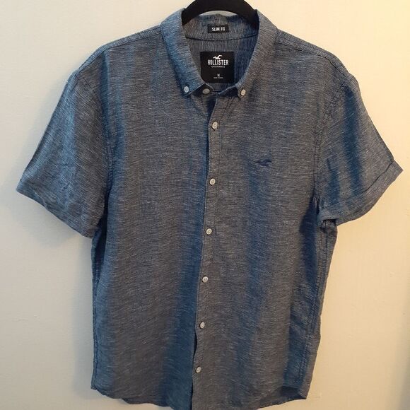 Hollister Slim Fit Button Down Shirt Sz M - Picture 1 of 8